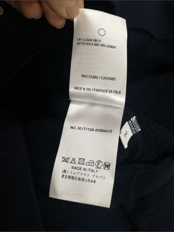 톰브라운 루프백 립 슬리브 사선 후드티