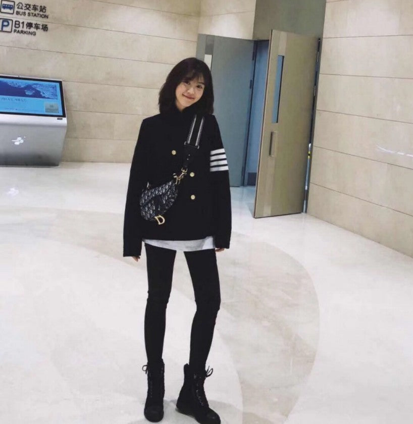 톰브라운 사선 완장 자켓