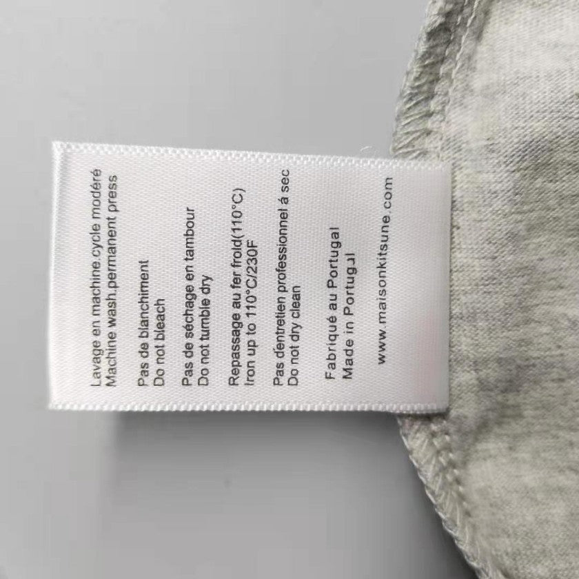 메종키츠네 그레이 폭스 로고 반팔티