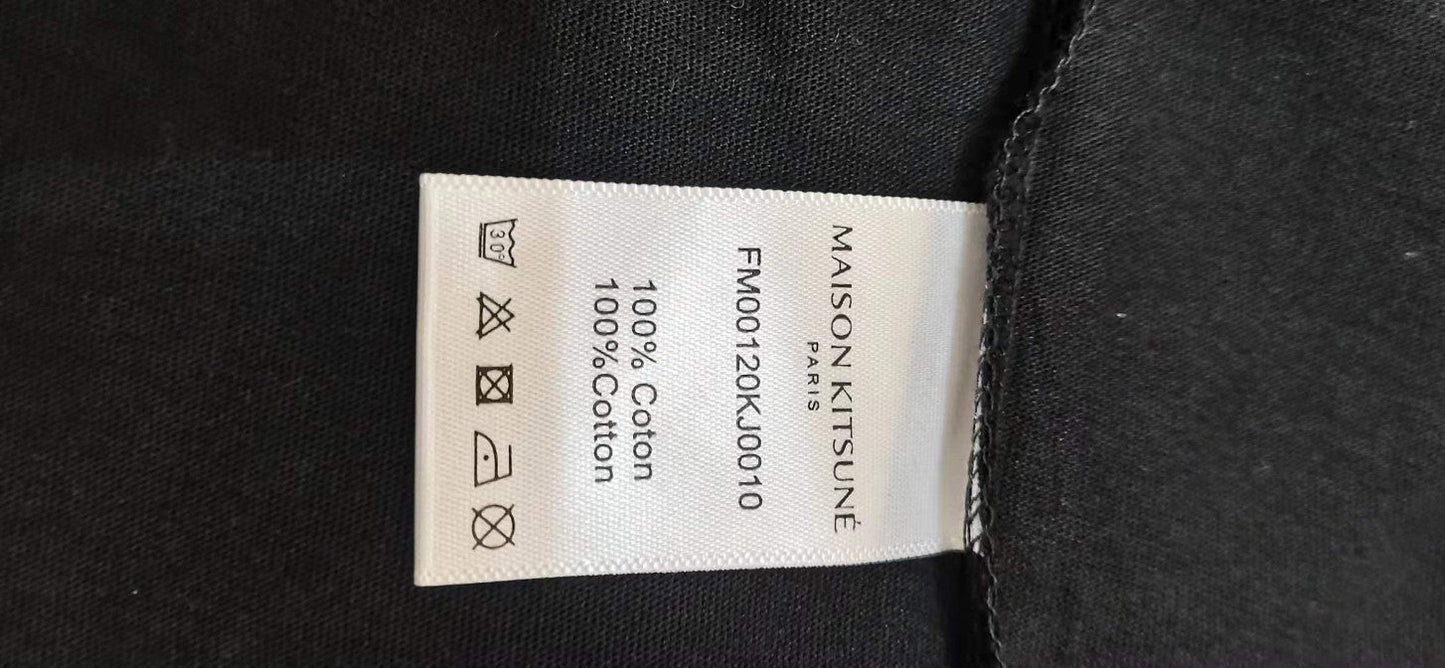 메종키츠네 삼색 폭스 포켓 반팔티