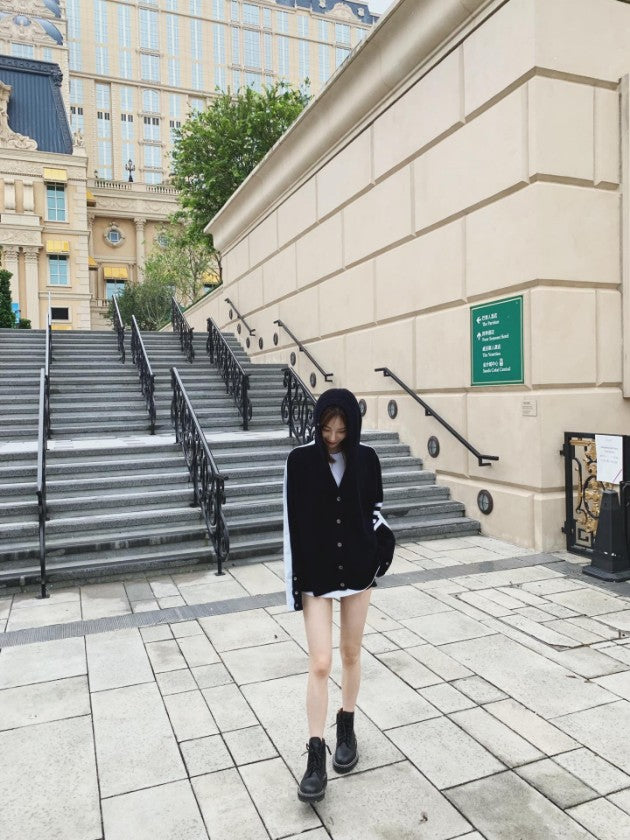 톰브라운 사선 남방 셔츠 후드 가디건