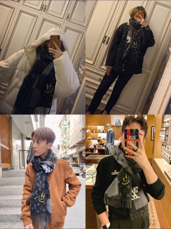 루이비통 LV 체크 오리 캐시미어 머플러