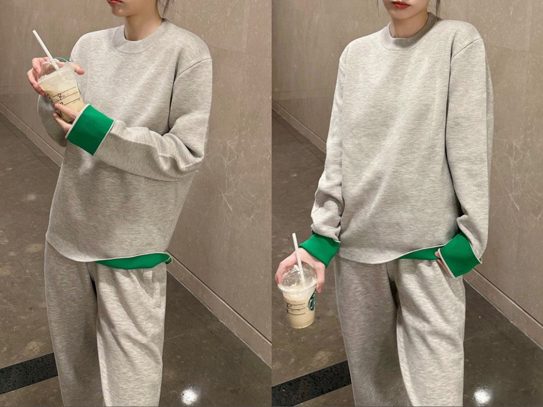 보테가베네타 울 배색 맨투맨
