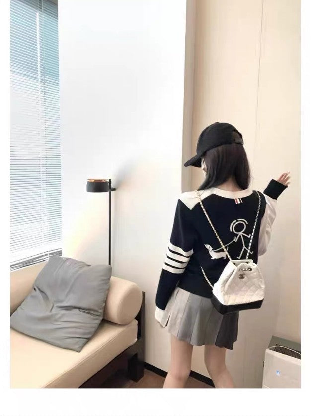 톰브라운 하프 코튼 슬리브 가디건