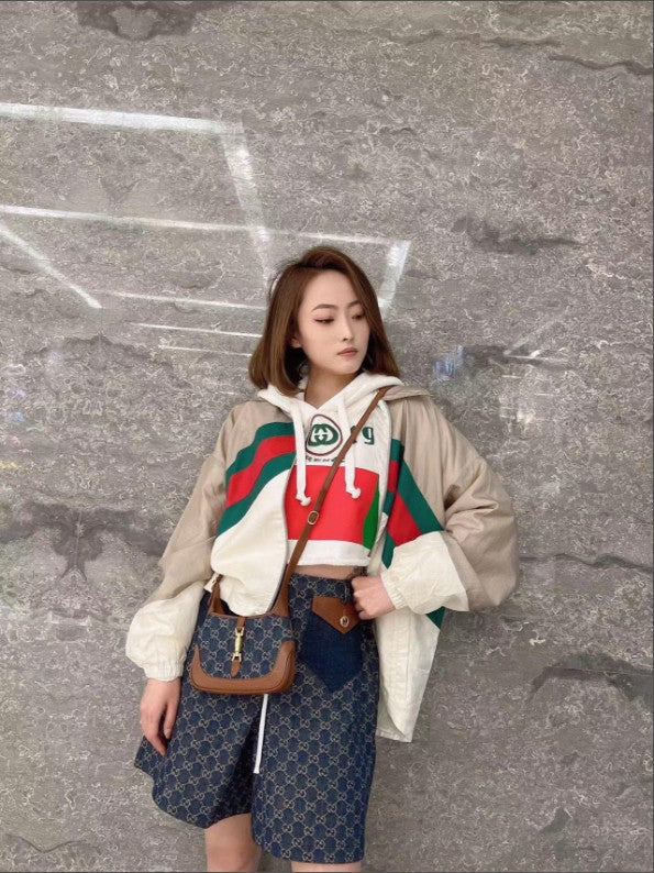 구찌 여성 나일론 카라 집업