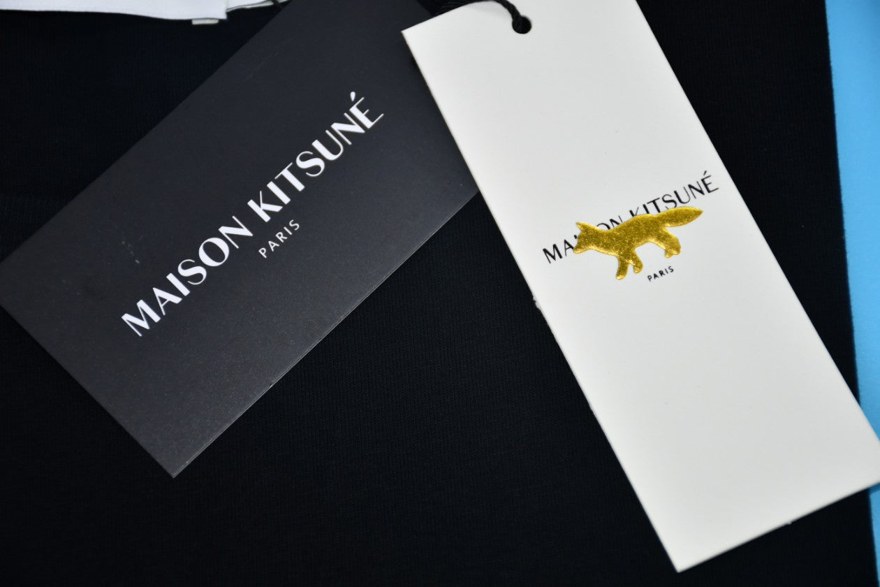 메종키츠네 그레이 더블 로고 반팔티