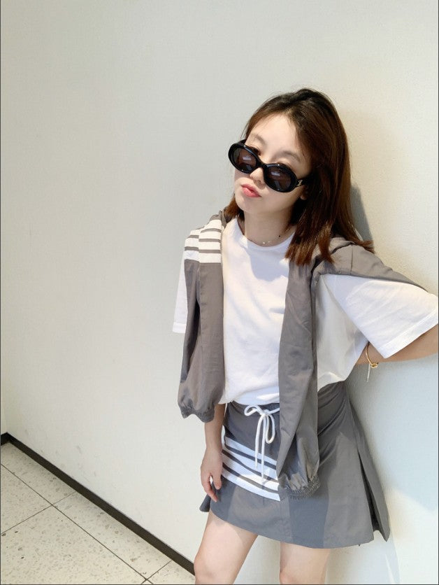 톰브라운 여성 반집업 아노락 치마 세트