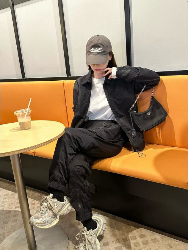 보테가베네타 나일론 지퍼 트랙 바지