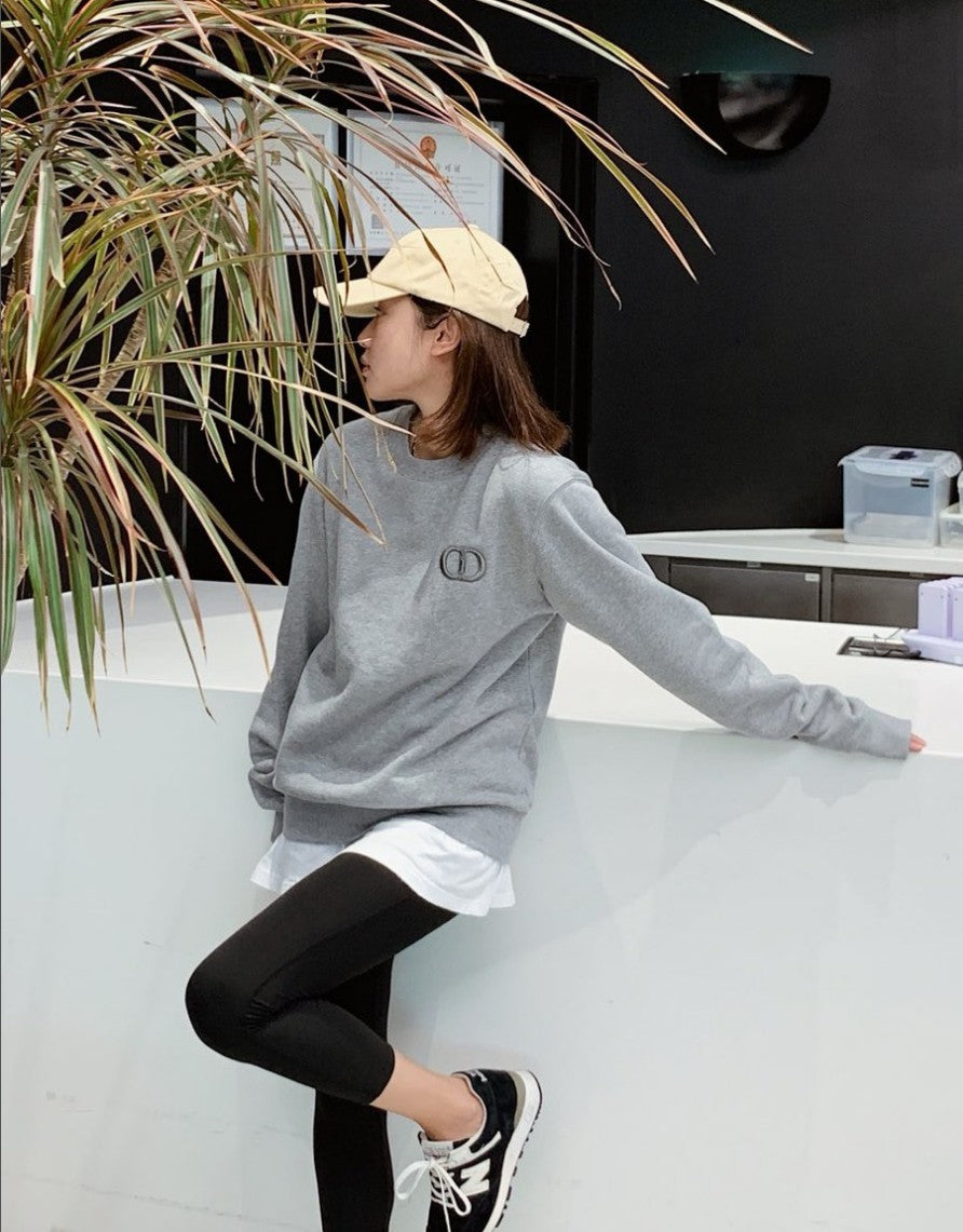 디올 CD 아이콘 로고 기모 맨투맨