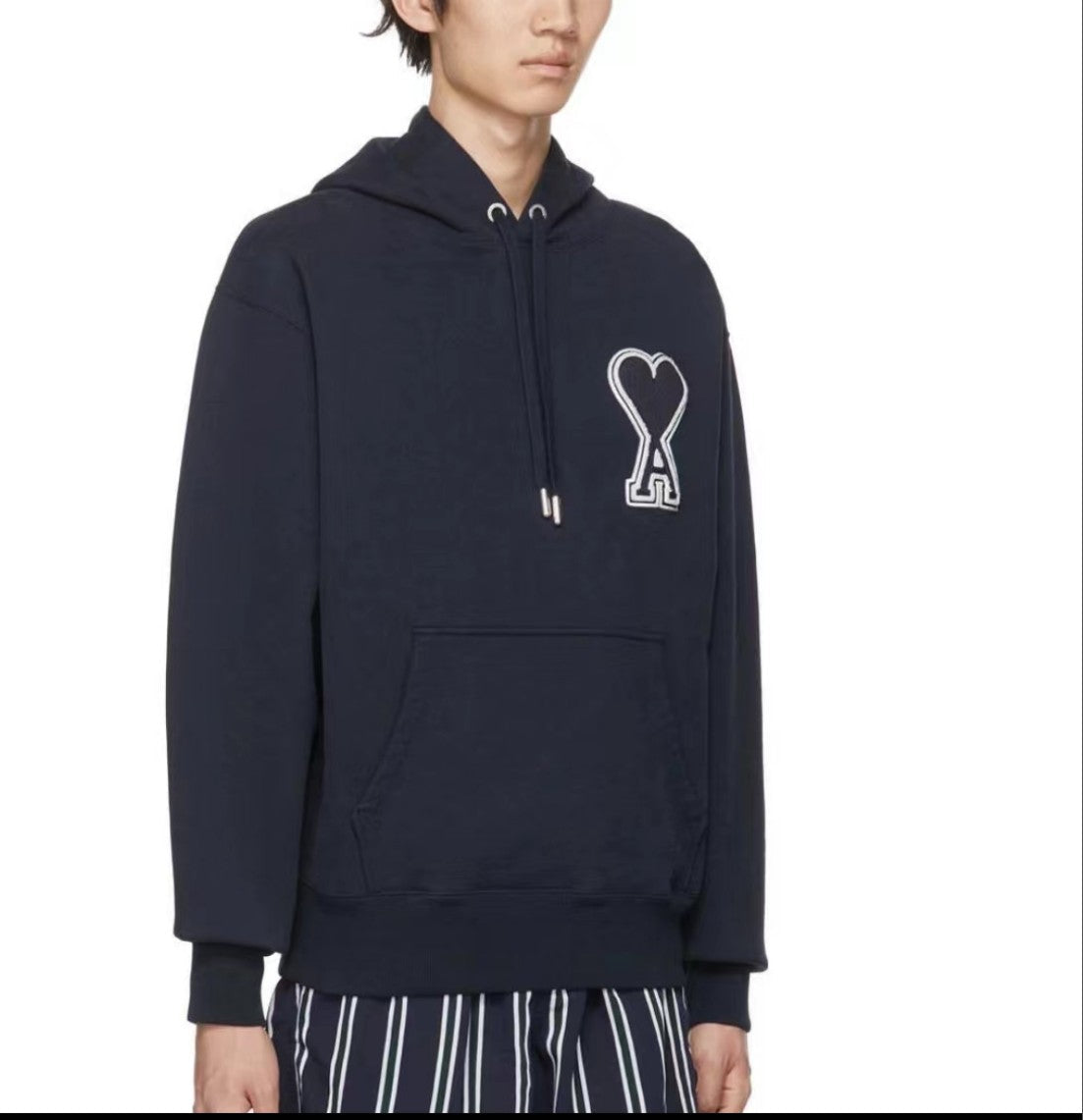 아미 입체 로고 후드티