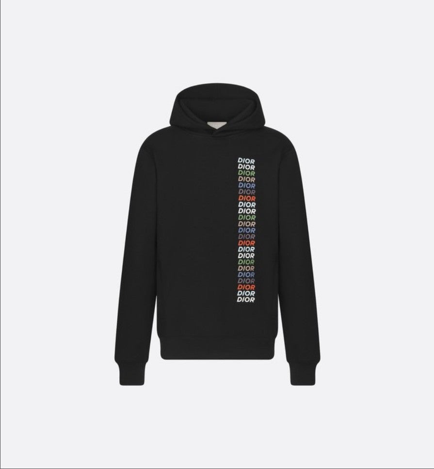 디올 멀티 레터링 로고 기모 후드티