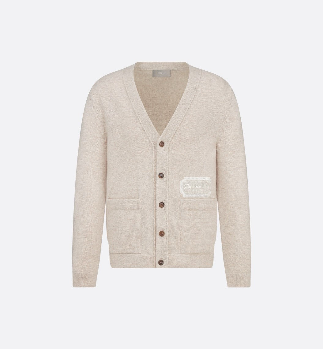 디올 패치 로고 캐시미어 가디건