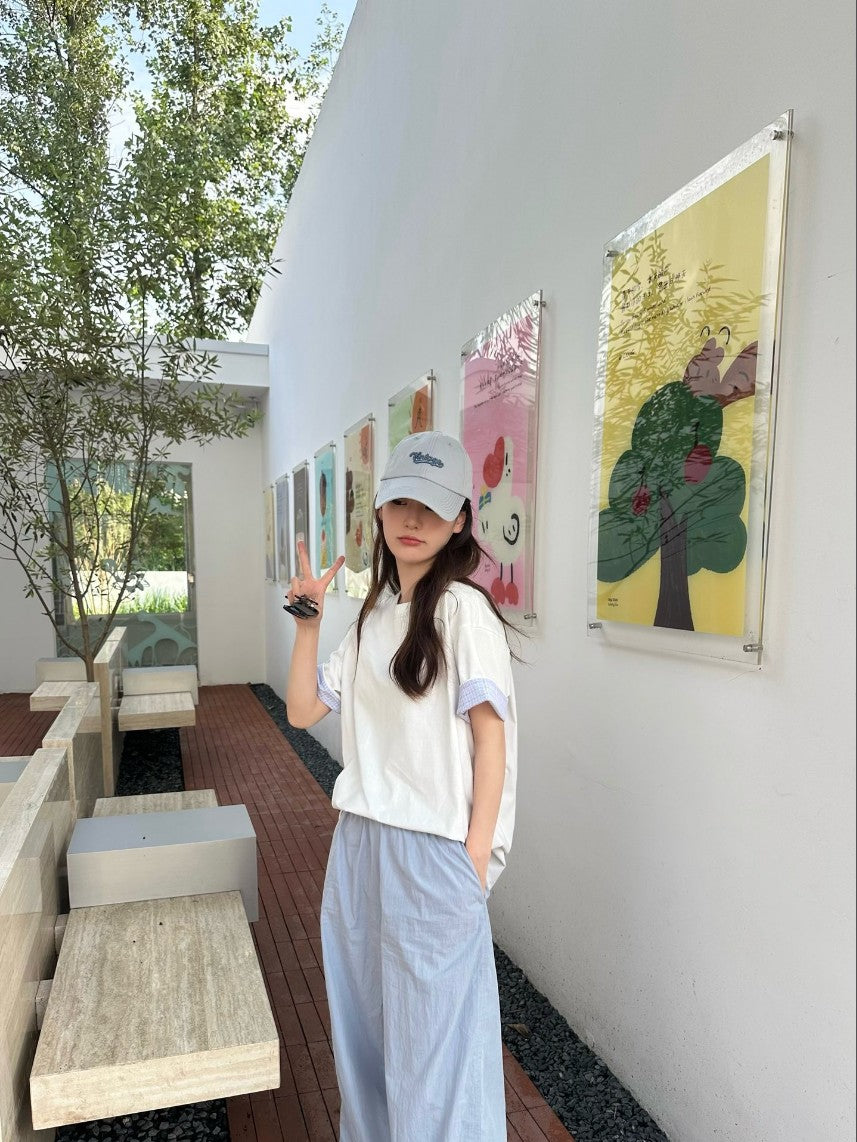 보테가베네타 레이어 체크 반팔티