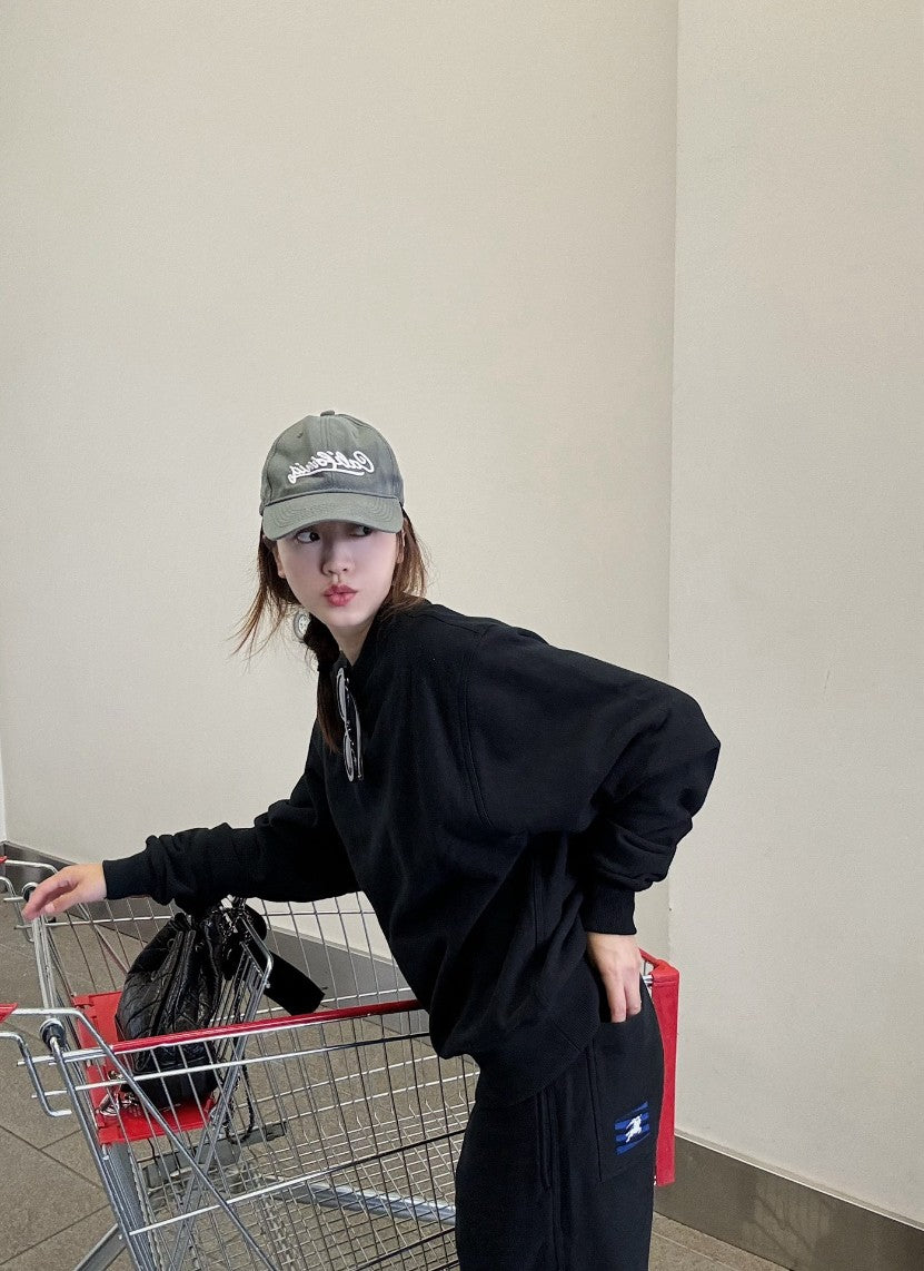 버버리 블루 패치 로고 기모 바지