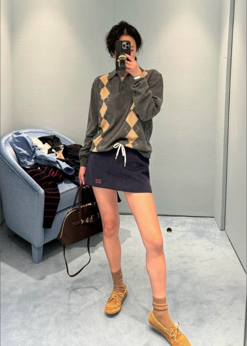 미우미우 캐시미어 카라 니트