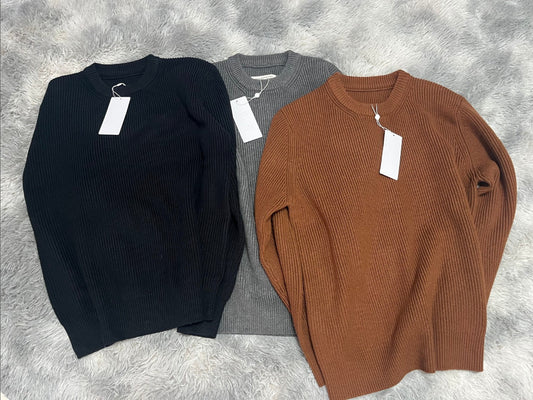 메종 마르지엘라 사각 스티치 솔리드 풀오버 니트