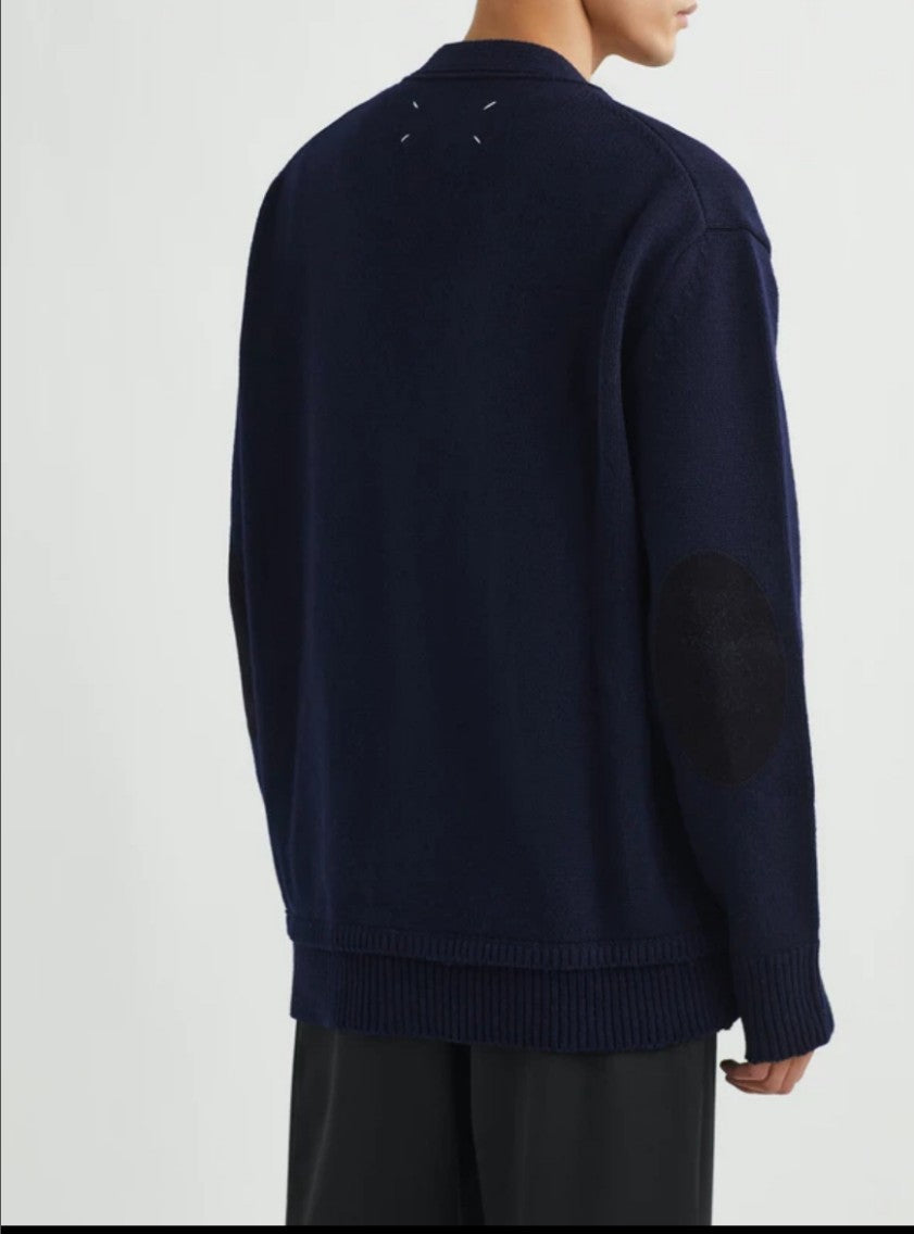 메종 마르지엘라 사각 스티치 울 가디건