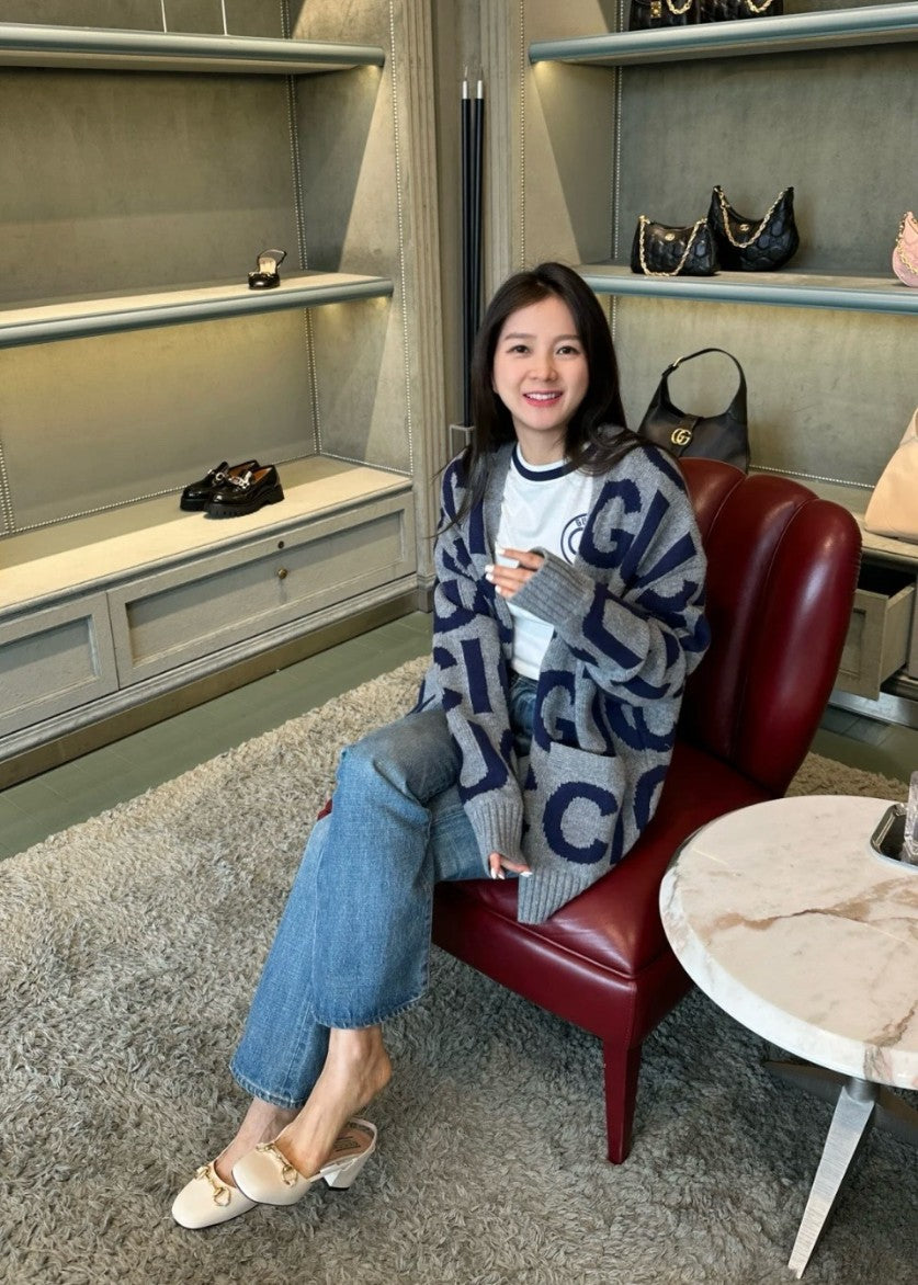 구찌 빅 레터링 로고 가디건