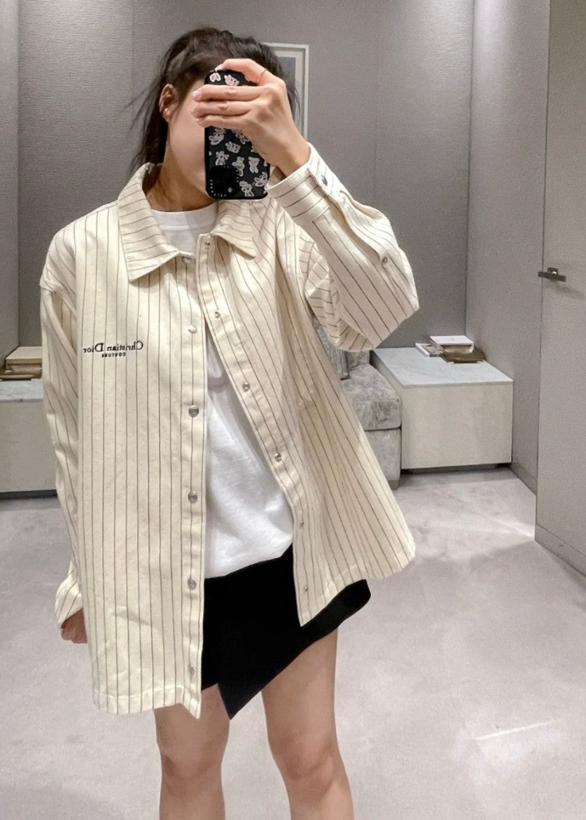 디올 스트라이프 데님 남방 셔츠