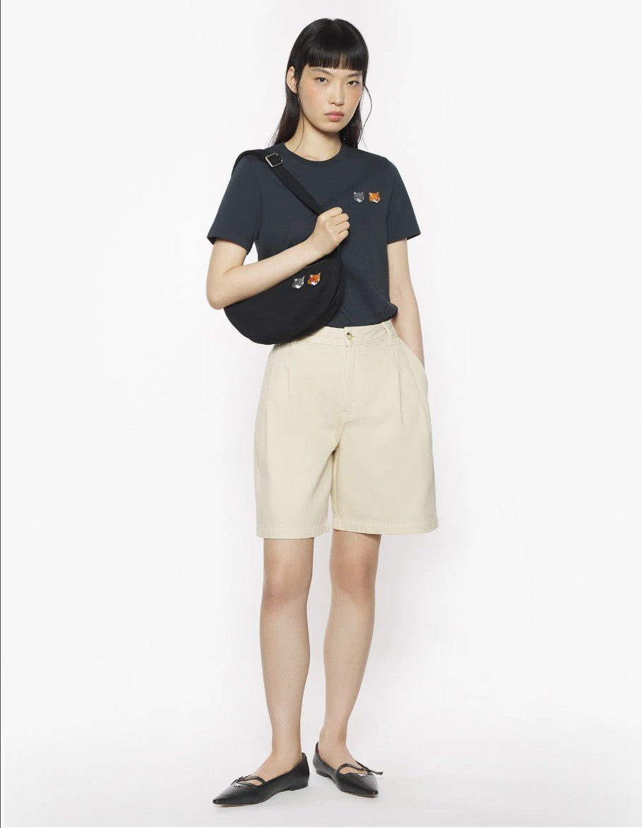 메종키츠네 컬러 더블 폭스 로고 여성 반팔티