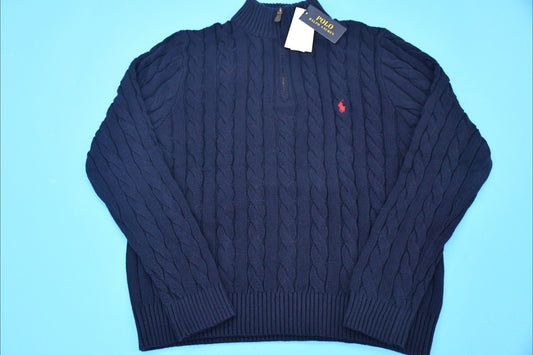 폴로 랄프로렌 케이블 반집업 니트