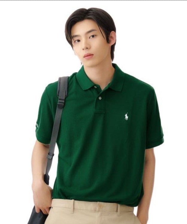 폴로 랄프로렌 화이트 로고 카라 반팔티