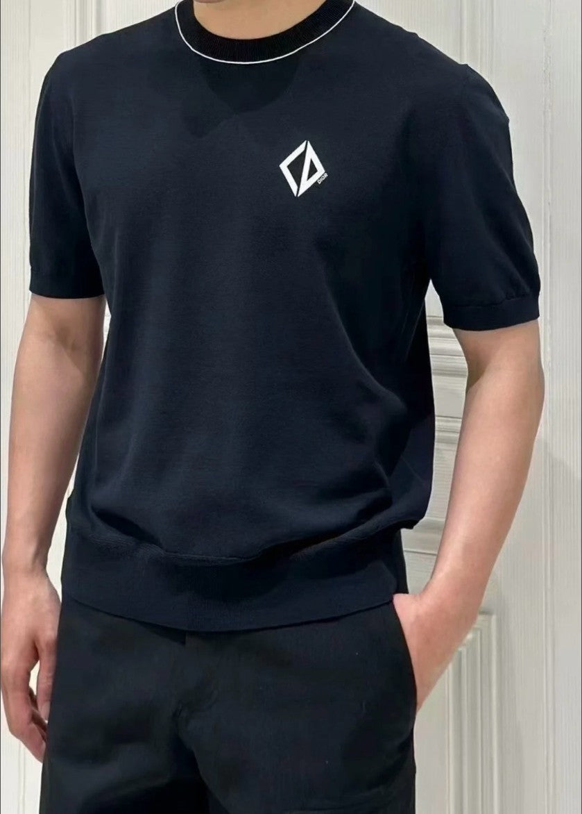 디올 CD 로고 니트 반팔티