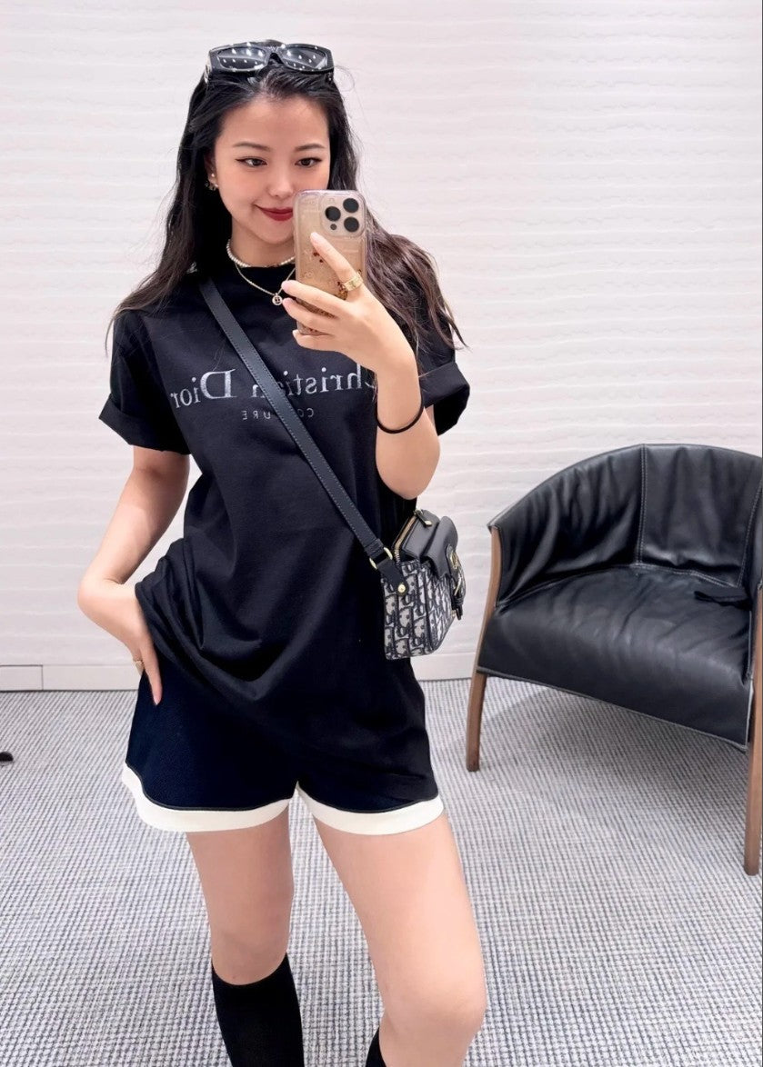 디올 빈티지 레터링 로고 반팔티