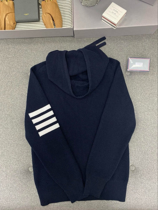 톰브라운 니트 와플 투웨이 후드 집업