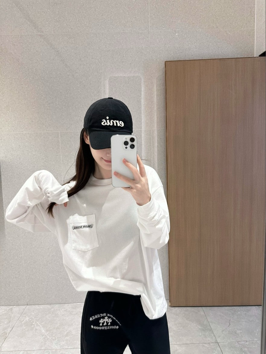 크롬하츠 포켓 로고 긴팔티