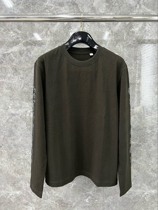 버버리 소매 프린트 로고 긴팔티