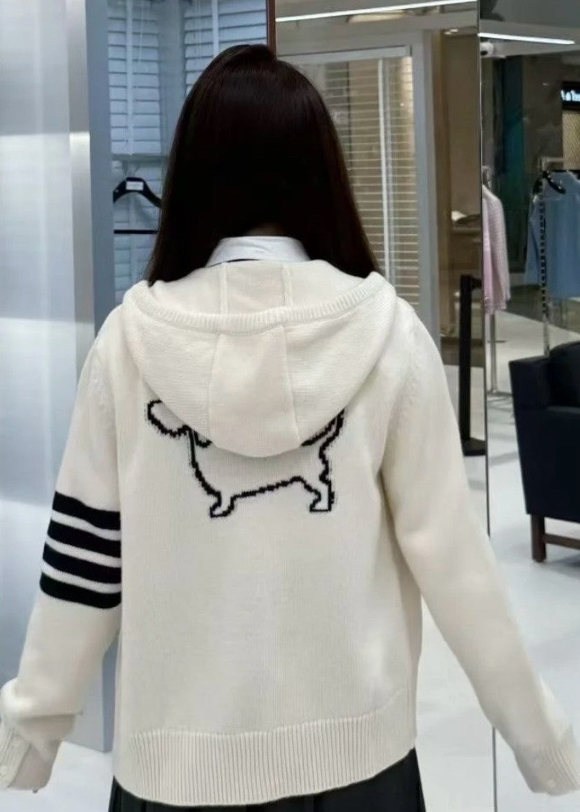 톰브라운 사선 완장 후드 집업