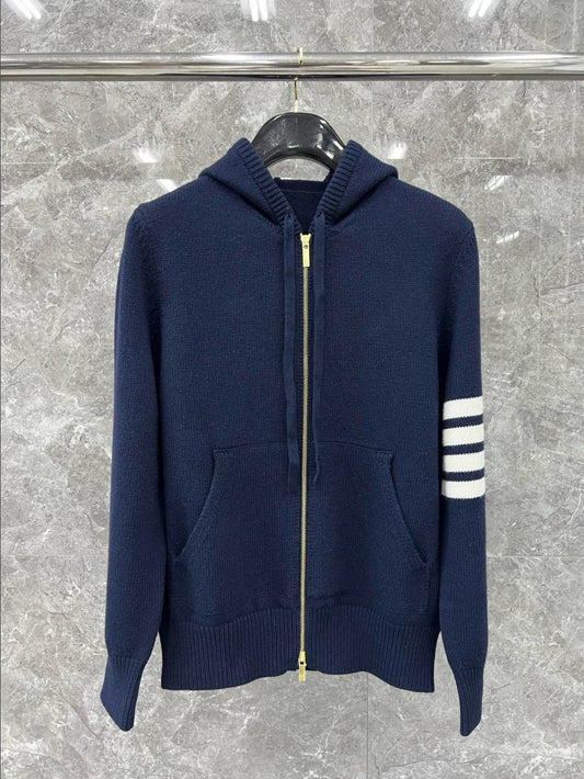 톰브라운 강아지 로고 니트 후드 집업