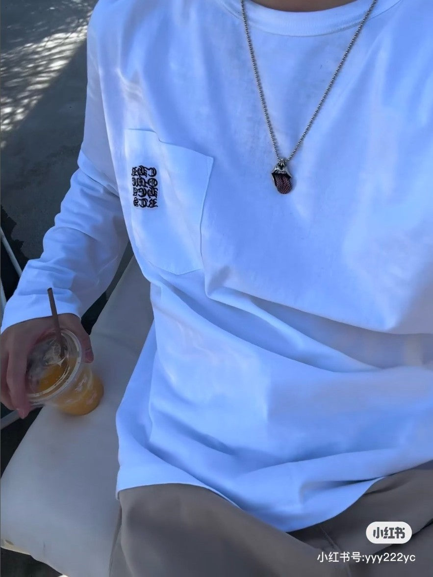 크롬하츠 포켓 자수 로고 긴팔티