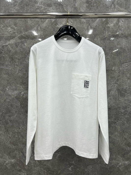 크롬하츠 포켓 자수 로고 긴팔티