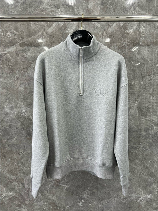 디올 CD 입체 로고 기모 반집업 맨투맨