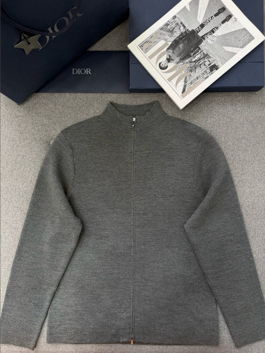 디올 입체 로고 투웨이 니트 집업