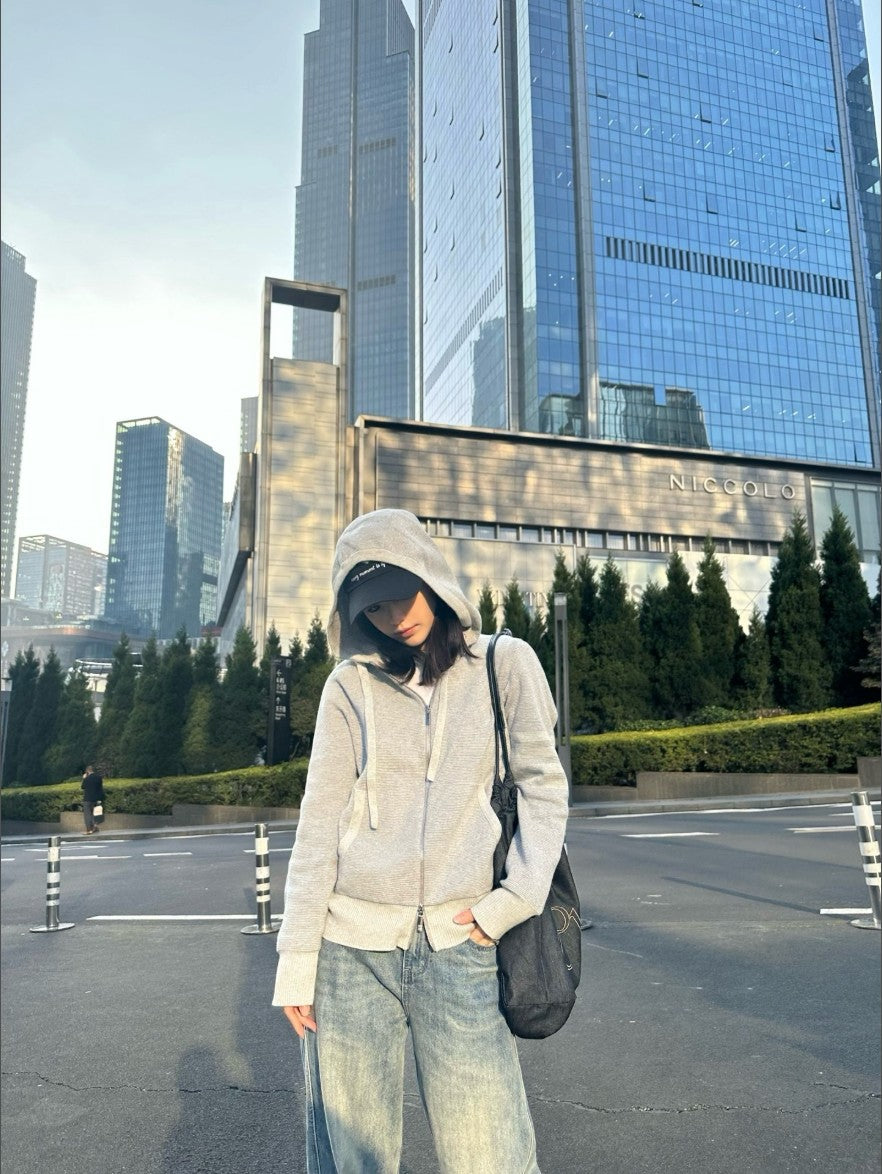 톰브라운 사선 완장 릴렉스드 후드 집업