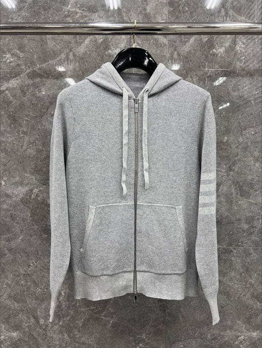 톰브라운 사선 완장 릴렉스드 후드 집업