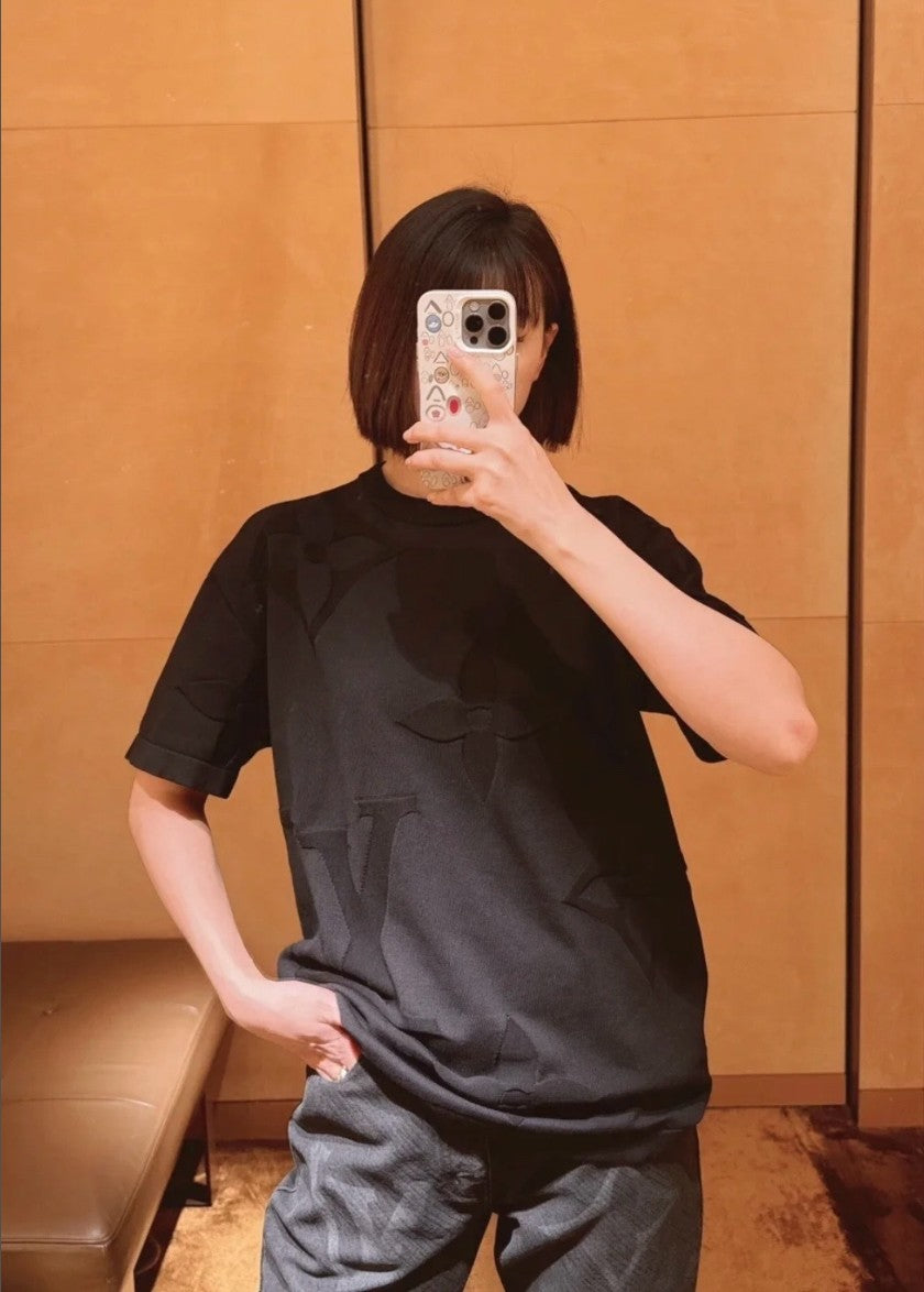 루이비통 LV 입체 로고 니트 반팔티