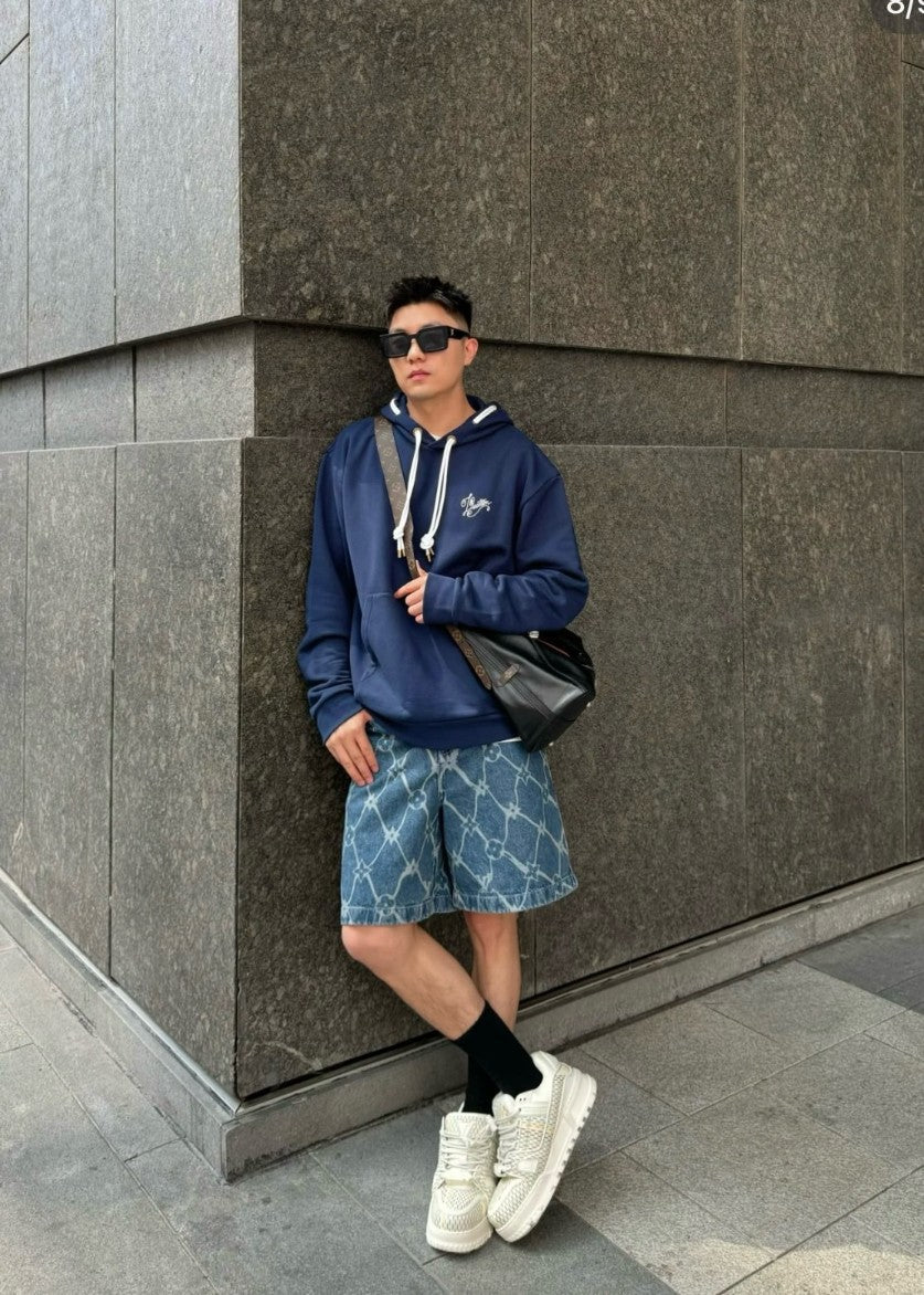 루이비통 로고 데님 반바지