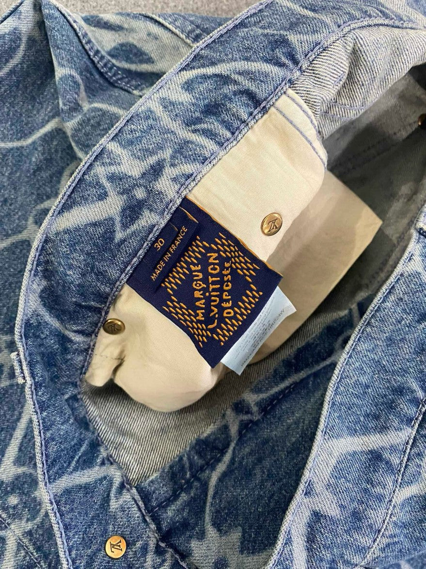 루이비통 로고 데님 반바지