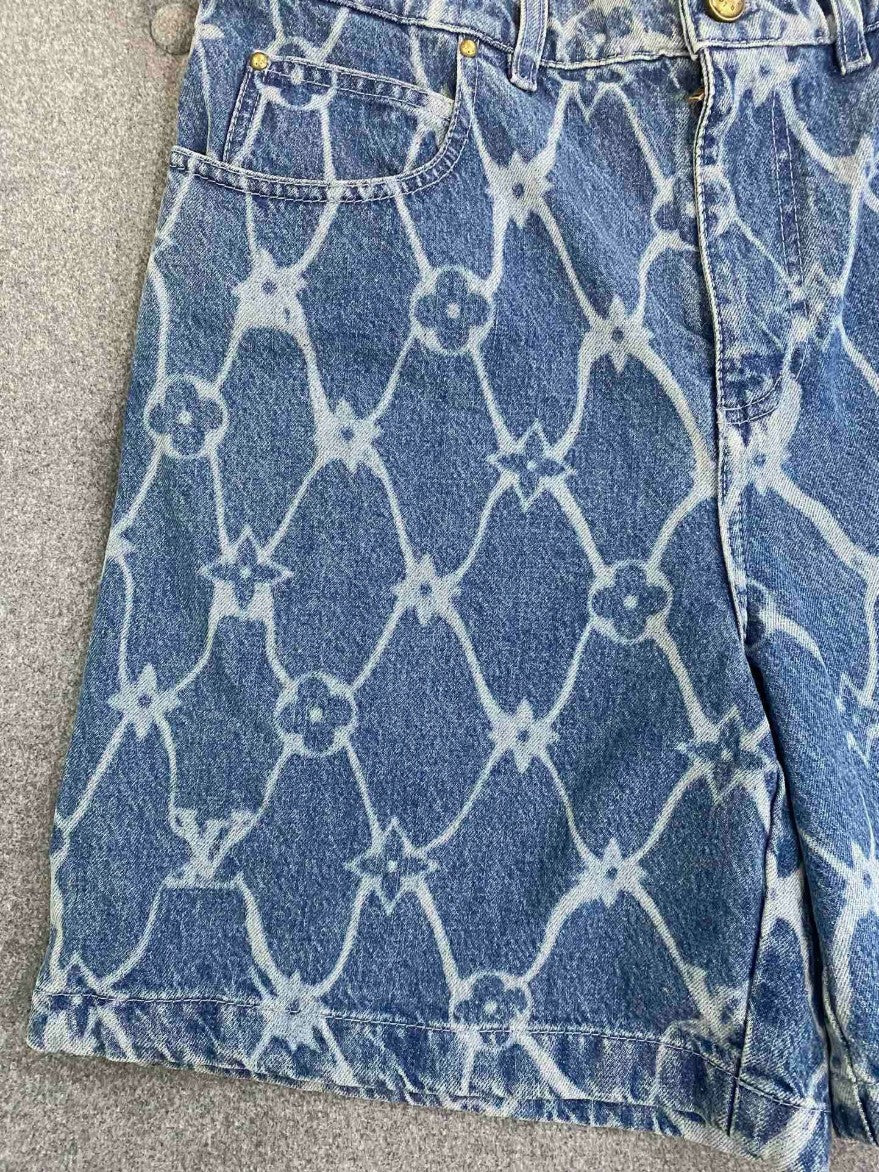 루이비통 로고 데님 반바지