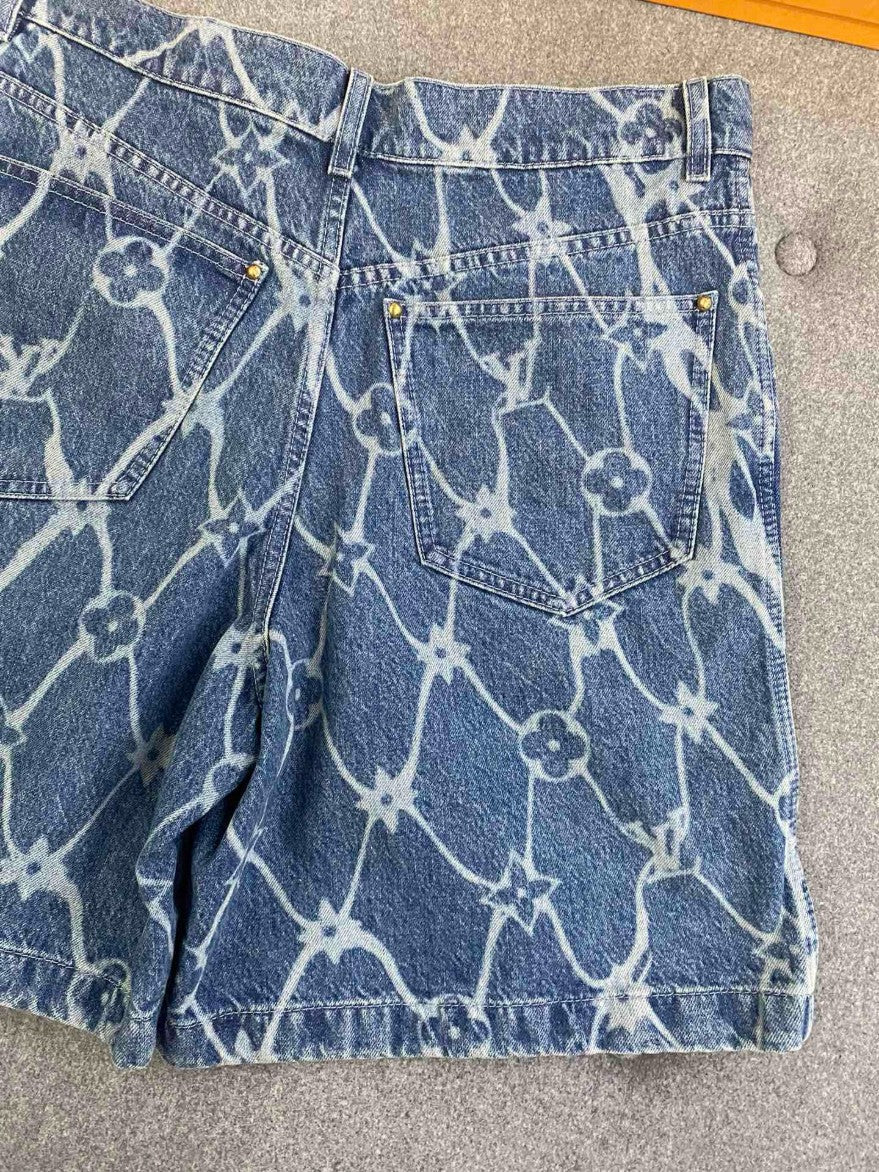 루이비통 로고 데님 반바지