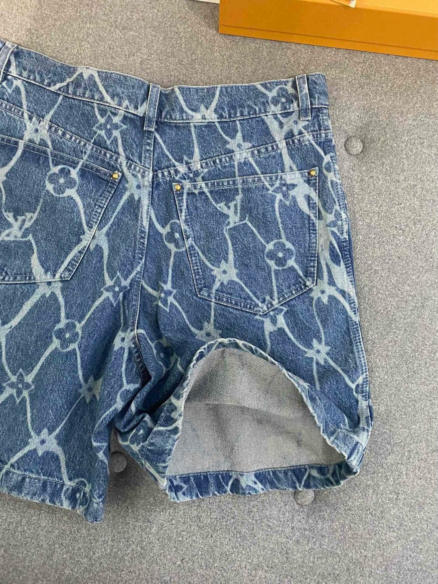 루이비통 로고 데님 반바지