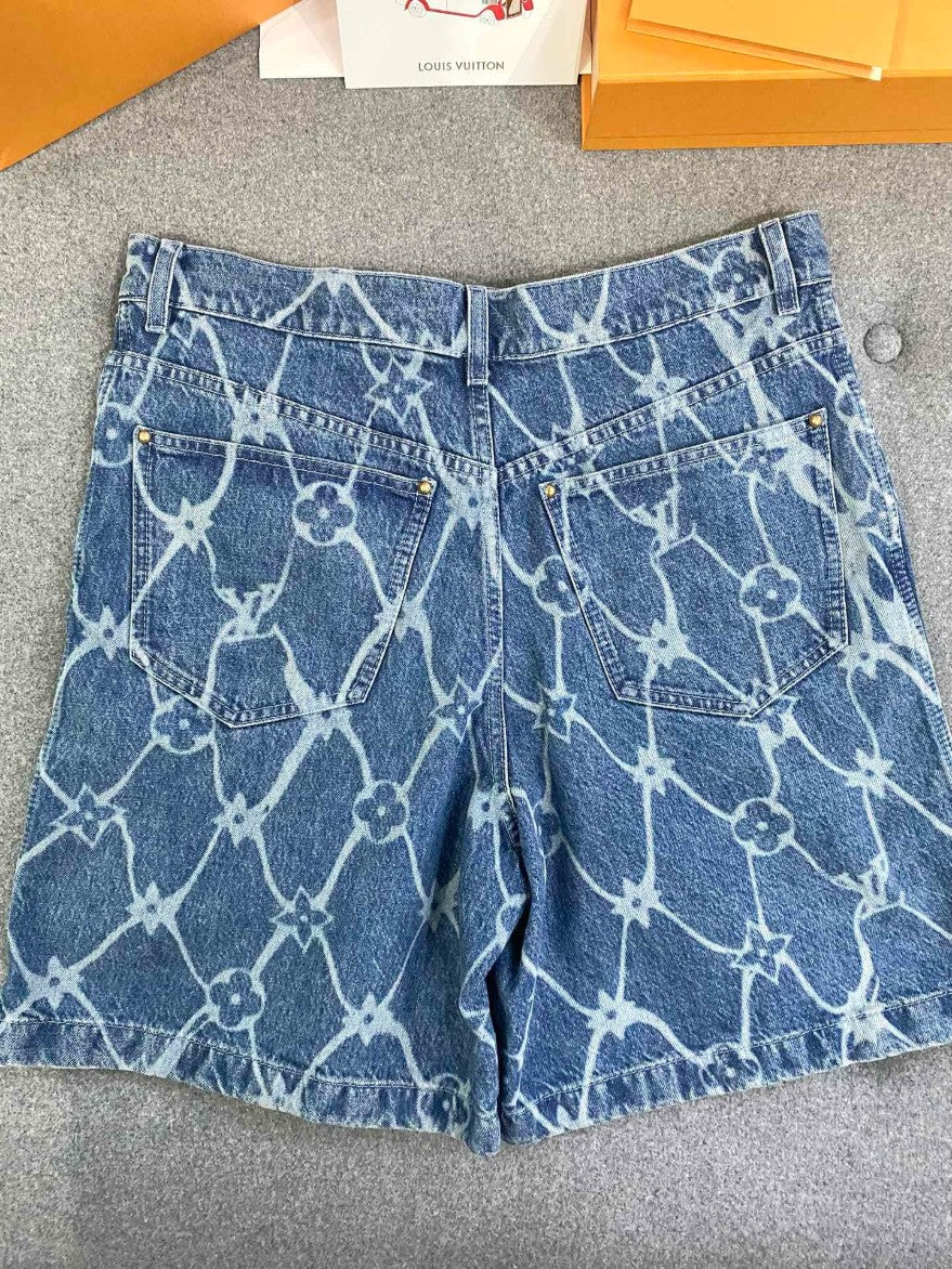 루이비통 로고 데님 반바지