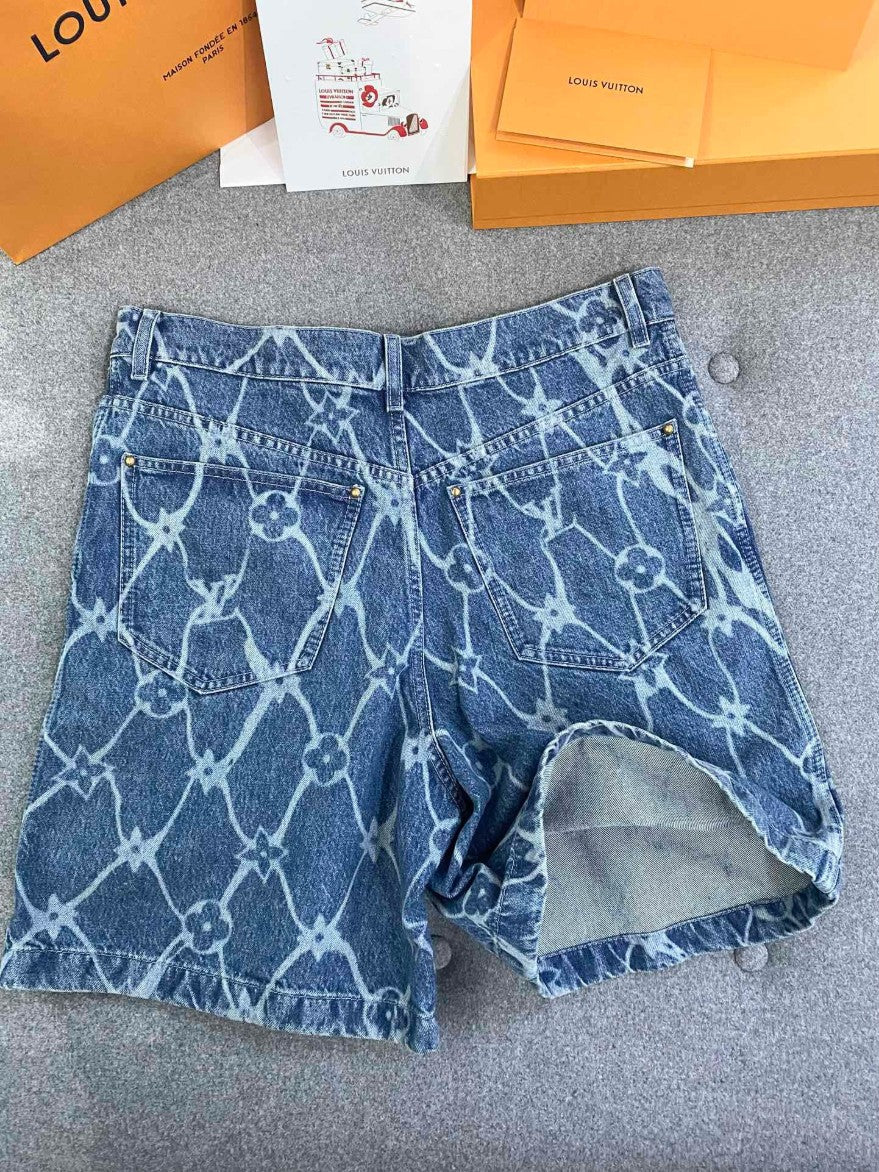 루이비통 로고 데님 반바지