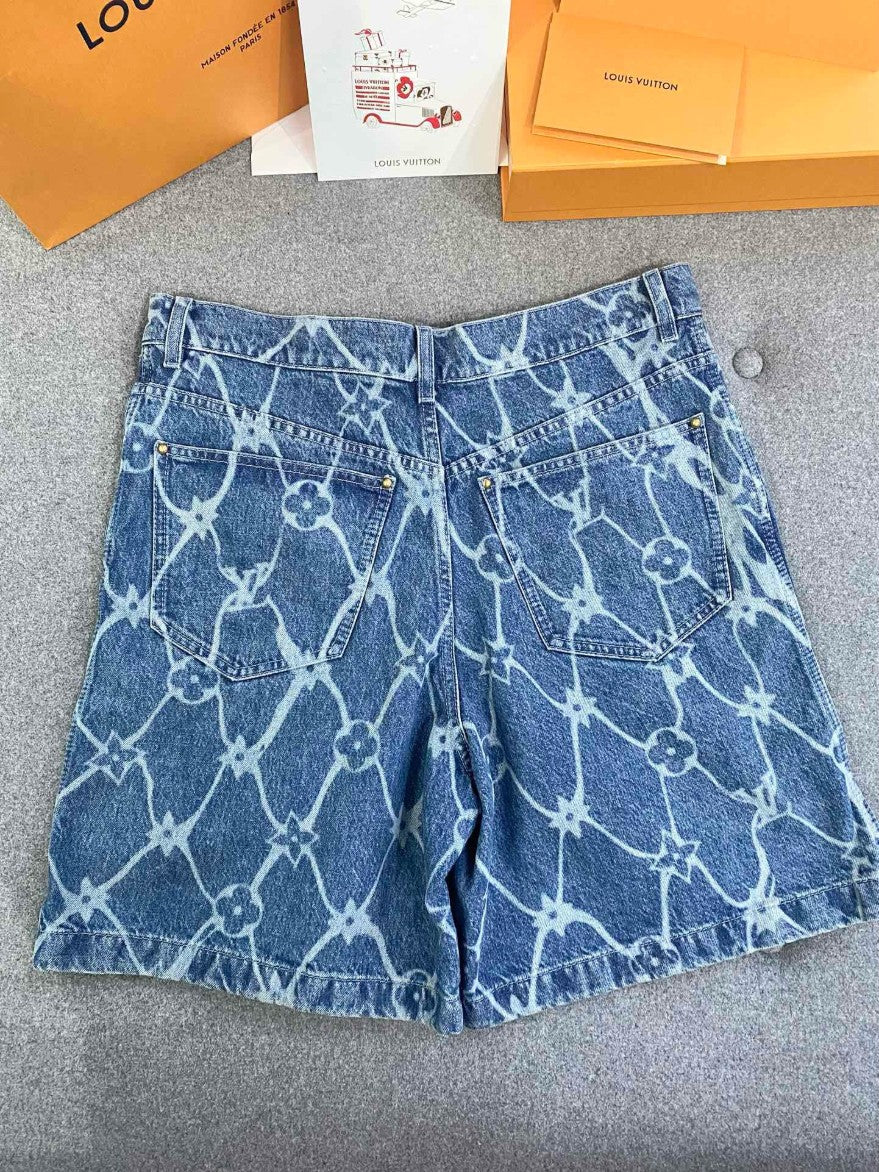 루이비통 로고 데님 반바지
