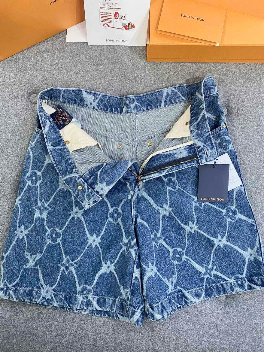 루이비통 로고 데님 반바지