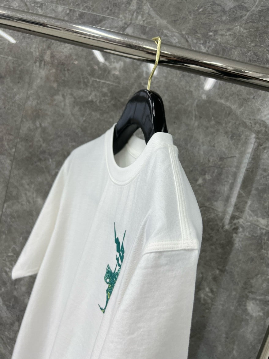 버버리 그린 자수 로고 반팔티